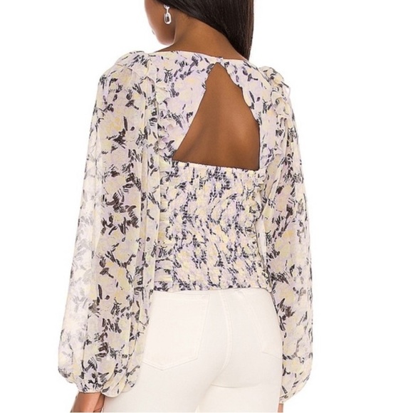 Free People Mabel Printed Lilac Combo Top Size Small - Picture 2 of 11